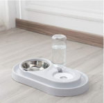 Pet Bowls with Automatic Water Bottle - Stainless Steel