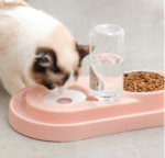 Pet Bowls with Automatic Water Bottle - Stainless Steel